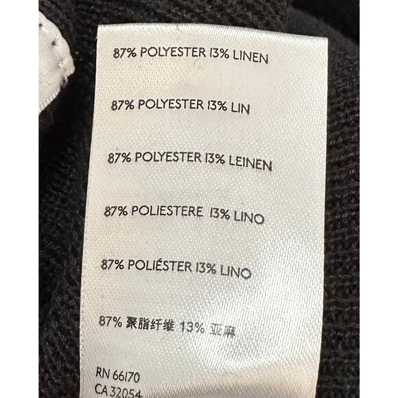 Free People Beach Freya Knit Sweater Pants Black Linen Blend High Waist Size M - Picture 11 of 11